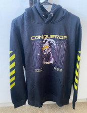 Black hoodie unisex premium cotton sizes M and L