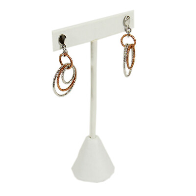 MOOCA 6 Pcs Earring Stand Display, White Faux Leather, 3 1/4 In H - Foto 10