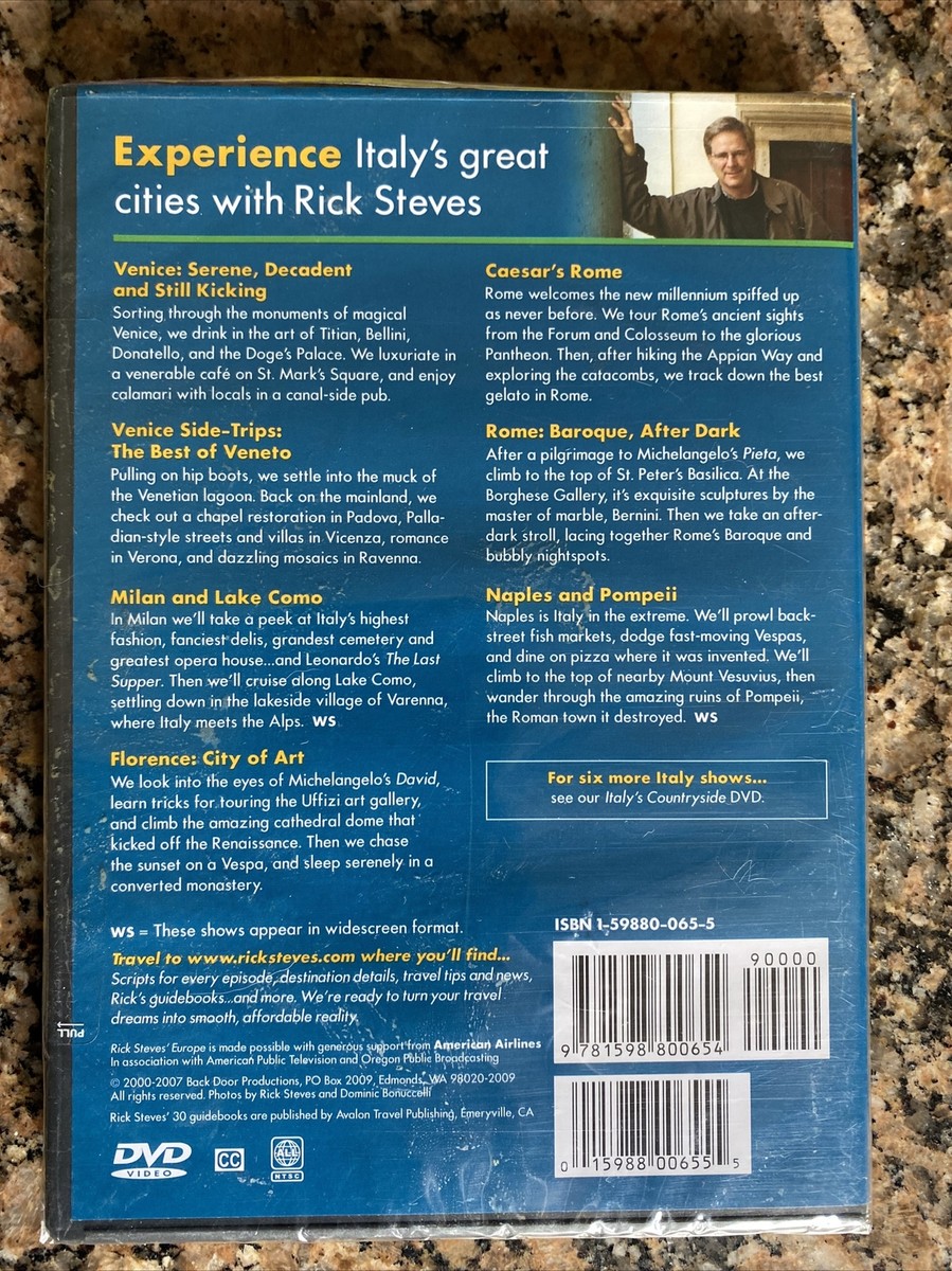 Rick Steves' Italy's Cities 2000-2007 Brand New DVD 3 1/2