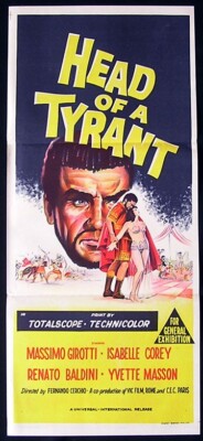 HEAD OF A TYRANT Original Australian Daybill Movie Poster 1959 Massimo Girotti