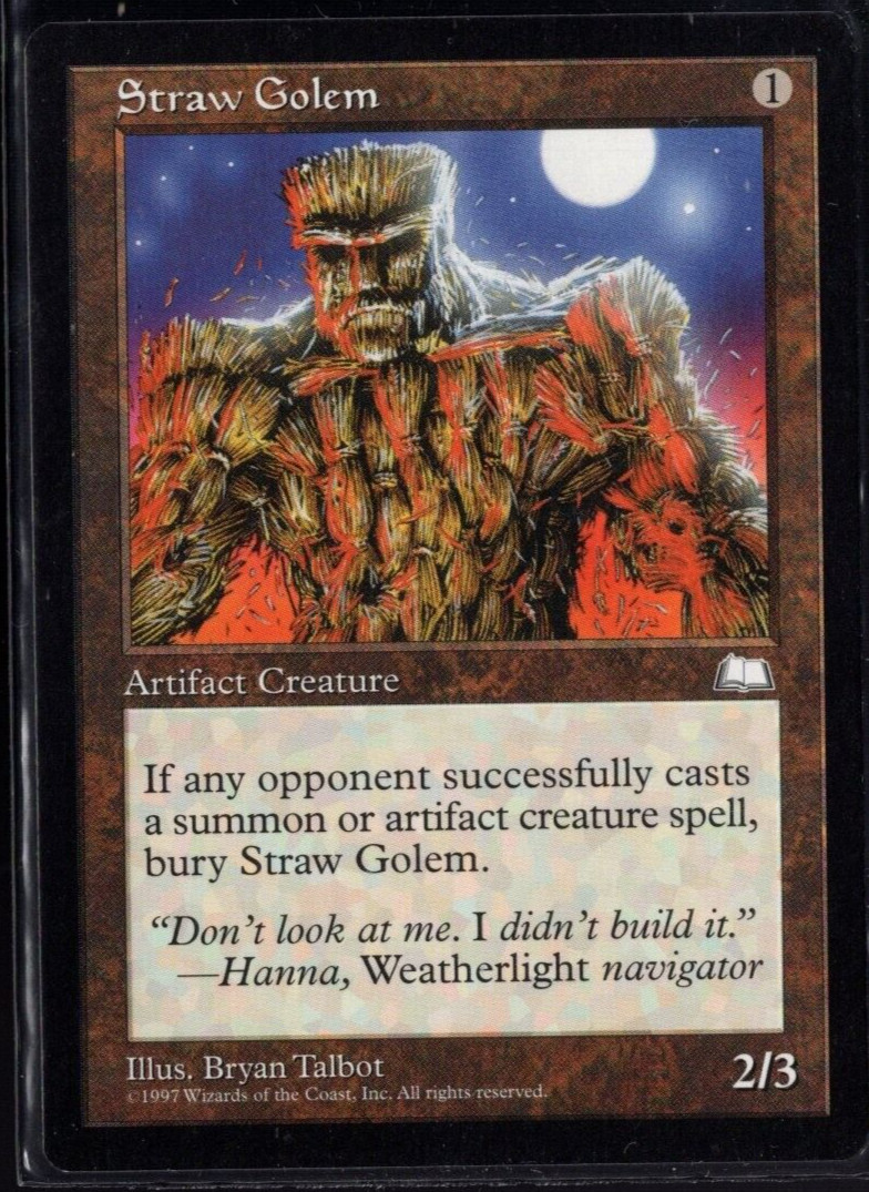 Straw Golem 1997 Uncommon Vintage Weatherlight Magic The Gathering Near Mint
