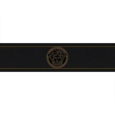 93522-4 Medusa Greek Key Black Gold Versace Border