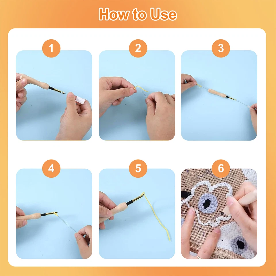 Kit de bordado de aguja perforadora de 35 piezas herramienta de costura para principiantes para costura de cruz de hilo dental Foto 4 de 4