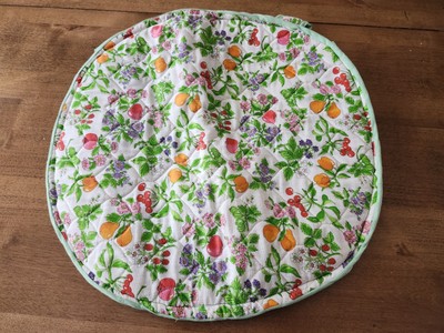 Vintage Quilted Pie Dish Cover Cherry Pear Peach Apple Strawberry Grape   