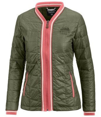 Neue STONEDEEK Ladies-Western-Steppjacke 'Jules' L Khaki Rosa Westernjacke NEU