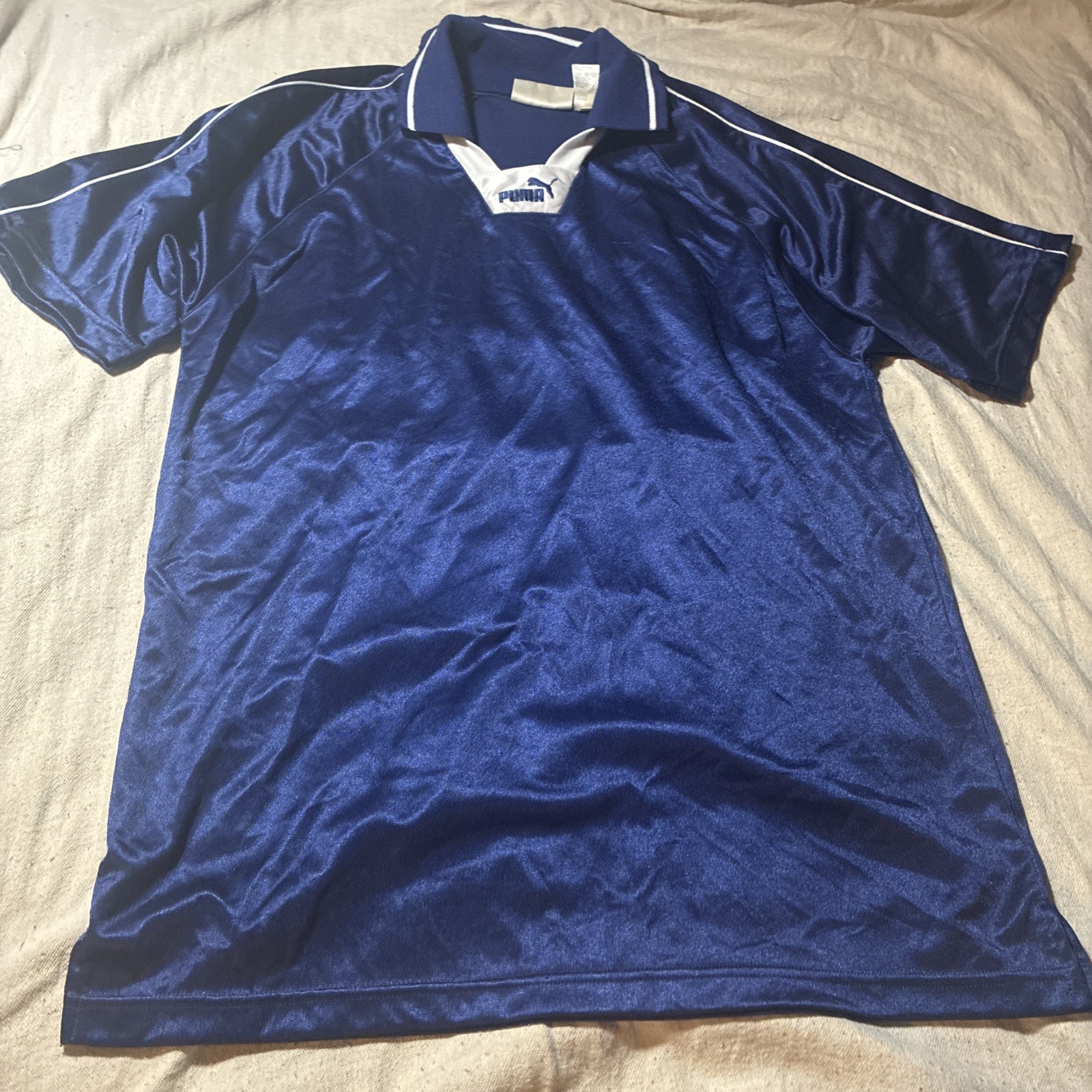 Vintage Puma Soccer Football Jersey Size M Navy