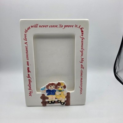 Vintage Campbells Soup Porcelain Picture Frame W/Vase Pocket Behind Unique 1999