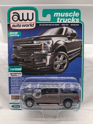 Auto World Muscle Trucks 2018 Ford F-150 Lariat Magnetic Gunmetal Gray Die Cast