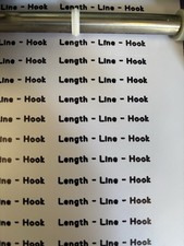 90 Vinyl Hook Length Label - Waterproof - Hook Box - 5cm long - Preston - Ringer