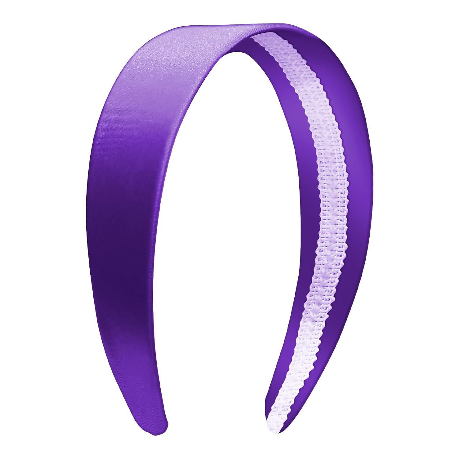 1.6 Inch Wide Silk Satin Headband for Women Girl Teen, Solid Plain DIY Hair Acce