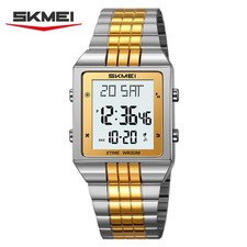 SKMEI Men Rectangle Watch Digital LED Wristwatch Steel Electronic Sport Watches