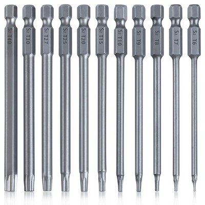 11 Piece Torx Bit Set T6 to T40 Torx Head Screwdriver Bit Set 1/4 Inch Hex Sh...