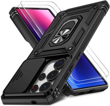 Case for Samsung Galaxy S25 Ultra with Slide Camera Cover and Screen Protector
