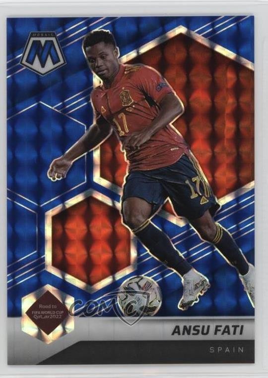 2021 Panini Mosaic FIFA Road to World Cup Blue Prizm 82/99 Ansu Fati #124 15hl
