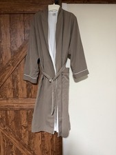 Plush Necessities Brown Spa Robe Terry Cloth Interior Pockets Size Small