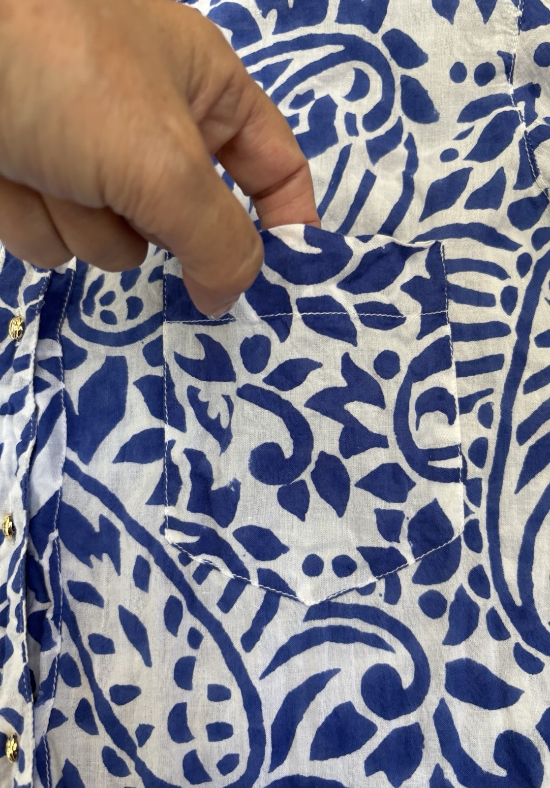 Roberta Roller Rabbit Button Up Tunic Blouse Flor… - image 6