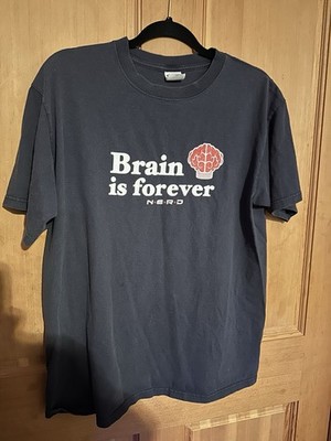 Rare N.E.R.D. Shirt Short Sleeve Brain Is Forever Pharrell Williams Nerd