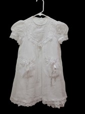 Vtg 80s Jessica McClintock Gunne Sax Dress Girls Sz 4 White Lace Prairie EUC