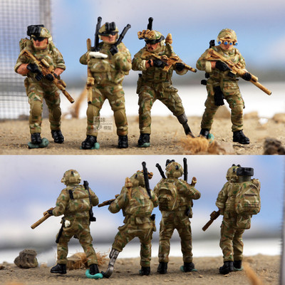 Handmade 1/72 United States Special Task Force 4 Soldiers Finished Painted Model