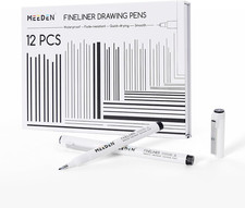 Micro Fineliner Drawing Pens: 12-Size Fine Liner Pen Set, 0.05-3Mm Black