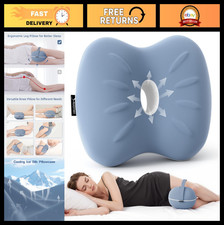 Cooling Knee Pillow for Side Sleepers - Memory Foam Leg Support for Hip Pain Rel