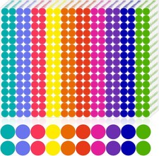 3000 PCS 1/2 Inch Colored Dot Stickers round Color Coding Labels Circle Dots Lab