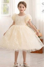 NEW Girls 5t A-line/Princess Scoop Neck Lace Flower Girl Dress Ruffles Poof