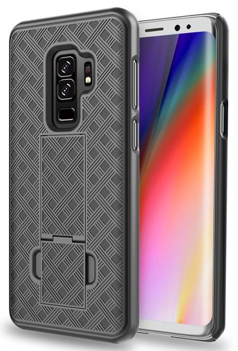 Noir Béquille Étui Coque + Clip Ceinture Holster pour Samsung Galaxy S9 Plus,S9 - Photo 2 sur 9