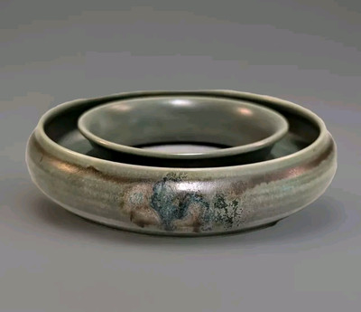 Vintage Sänger Ceramic Pansy Ring Vase Mint Condition