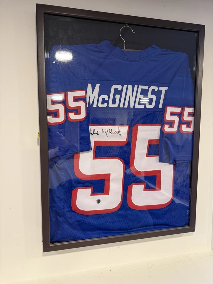 Camiseta deportiva firmada por Willie McGinest de los Patriots enmarcada holograma auténtico Foto 3 de 3