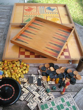 Ancien Coffret Jeux de Société  Jeux Dada Oie Jacquet.. en Bois