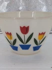 Vintage Fire King Oven Ware "Ivory" TULIP Nesting Mixing Bowl ~9 1/2" x 6" ~