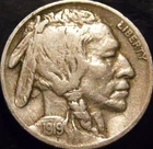1919-P Buffalo Nickel Choice Original VF