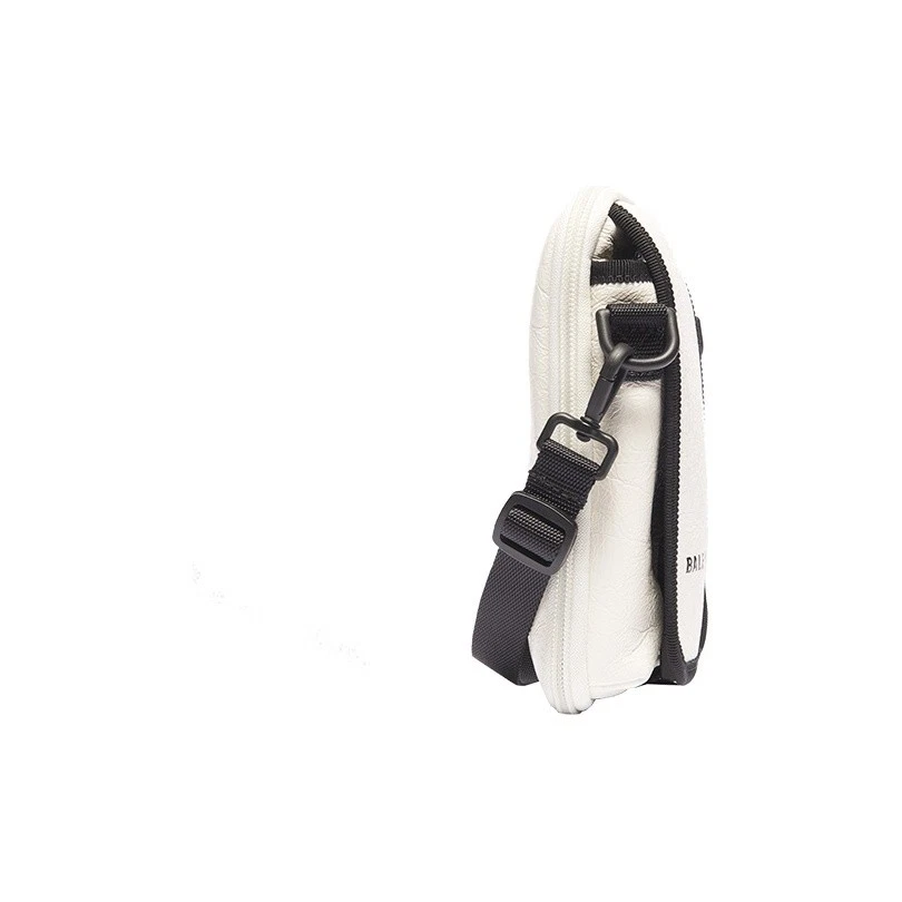 Balenciaga Logo Lambskin Crossbody Bag Men's White 5.1x3.1x7.8 in - Image 3 of 4