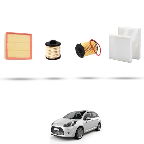 Hoffcar Set Service - 4 Filter FüR Citroen C3 II 1.6 Bluehdi 73Kw Von 2014-image