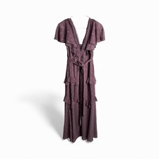 asos Design Womens Size 8 Maternity Dress Mauve Belted Fairy Vibes Midi 6401