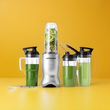 NutriBullet Ultra NB80500 1200W Personal Blender 32oz Silver w/ Cups  Lids