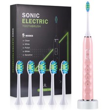 Sonic Electric Toothbrush for Adults - Deep Cleaning Teeth Whitening6 Replace...
