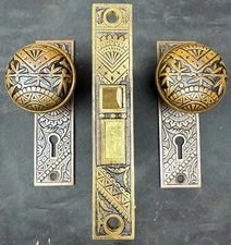 Branford Eastlake Passage Set UnRestored Aesthetic Movement. Bamboo. B-11721 2