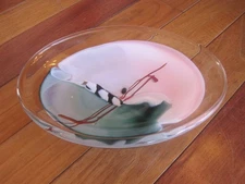 James R. Wilbat ABSTRACT ART Glass Bowl 10" Signed Early 90s LOOK