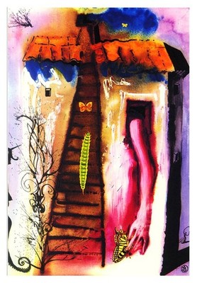 Salvador Dali Surreal House Insects Abstract Dreamscape Art Print Poster 24x36