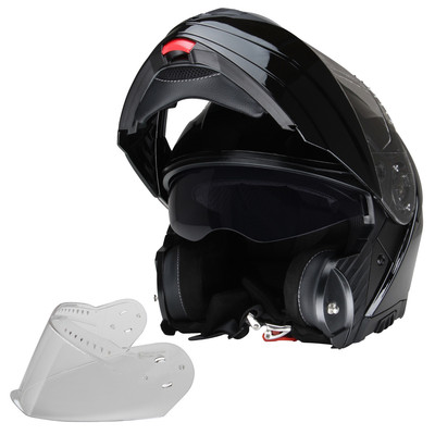 Klapphelm Integralhelm Helm CMX Spacer schwarz glänzend mit Ersatzvisier M