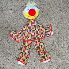 Vintage Eden Plush Clown Red Nose Patchwork