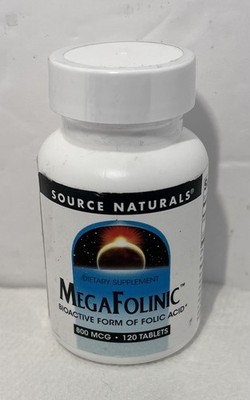 Source Naturals MegaFolinic, Bioactive Form of Folic Acid, 800 mcg - 120 Tablets