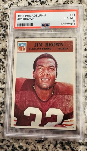 1966 Philadelphia Jim Brown #41 Football Card PSA 6