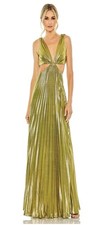 Ieena Mac Duggal 27083 Sz M Cutout Waist Metallic Dress