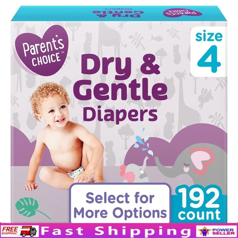 Dry Gentle Diapers Hypoallergenic Soft Stretchy Sides Leak Protection 12 Hours