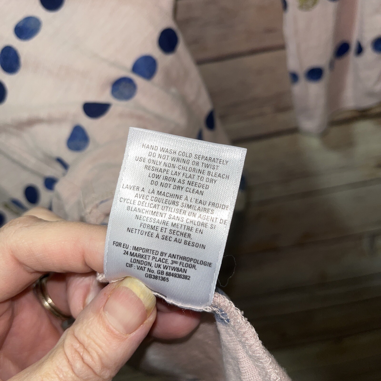 ANTHROPOLOGIE POSTAGE STAMP Blush Pink Polka Dot 3/4 … Gem