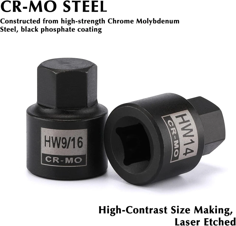 16PCS 3/8" Drive Low Profile Impact Hex Driver Set, Sae/Metric, CR-MO, 16 Pieces - Image 3 of 4