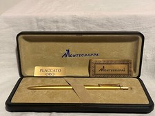 MONTEGRAPPA Penna a sfera placcata oro con astuccio da collezione vintage epoca